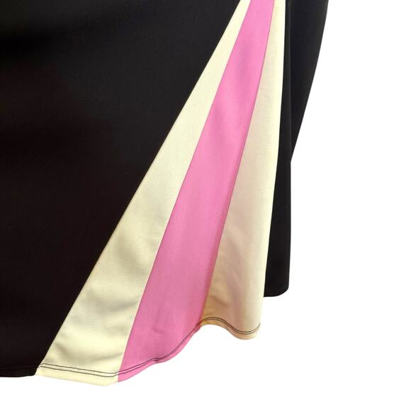 Vintage BCBG Paris Size XL Black and Lavender Asymmetrical Hem Dress - Picture 5 of 8